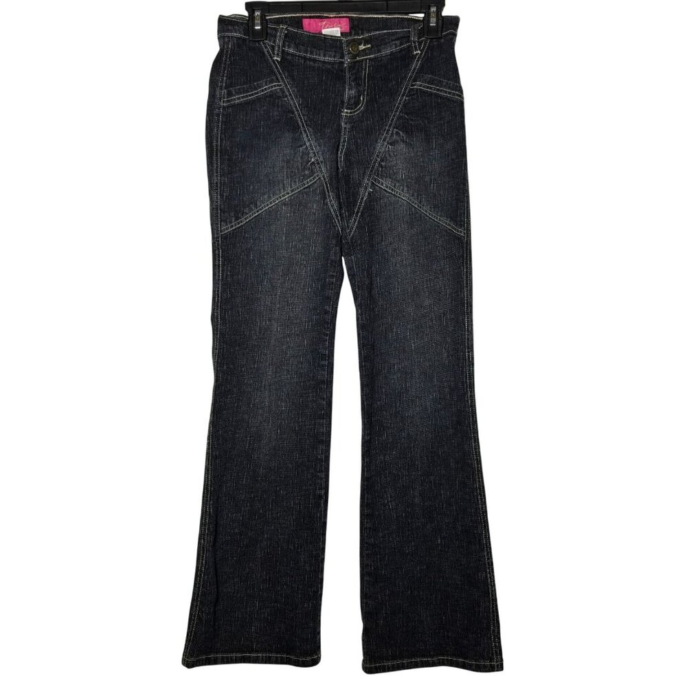 Thalia Sodi Womens Gray Denim Jeans 5/6 Y2K 2000s Grunge Dark Festival Hippie